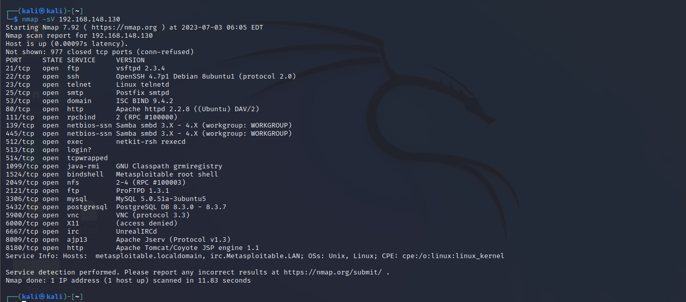 [Trafic d'attaque généré par Kali Linux et logs Snort associés]